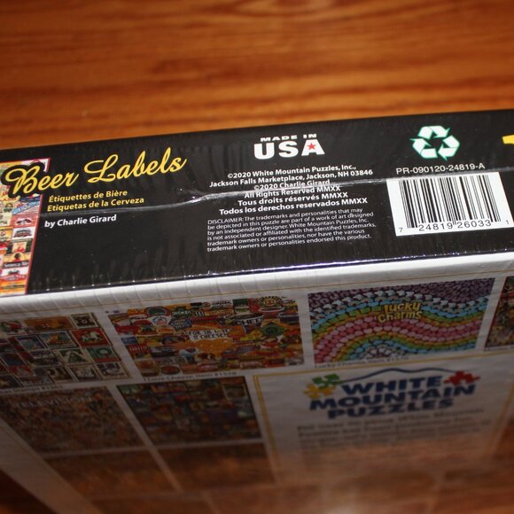 3/$55❤️new BEER LABELS CHEERS! White Mountain Puzzle Company Étiquettes De Bière - Picture 8 of 11